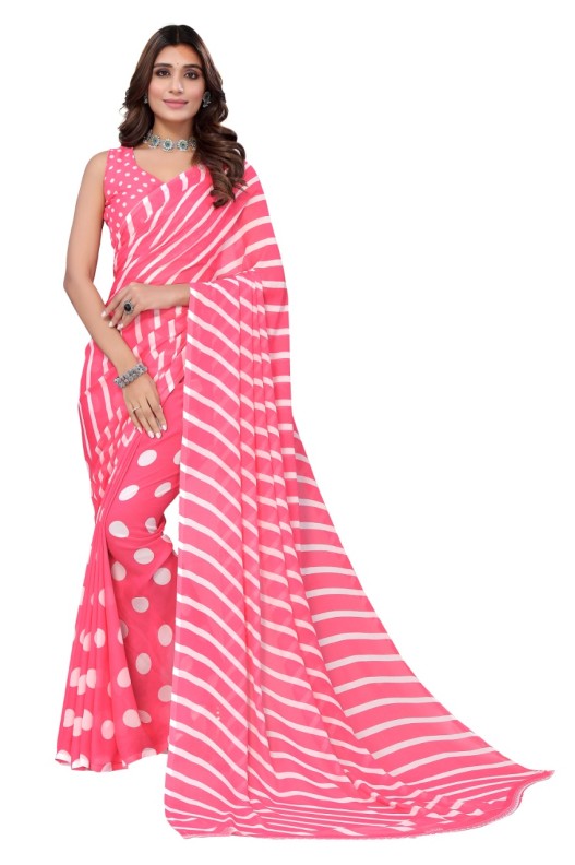 Fancy Georgette Printed Saree With blouse